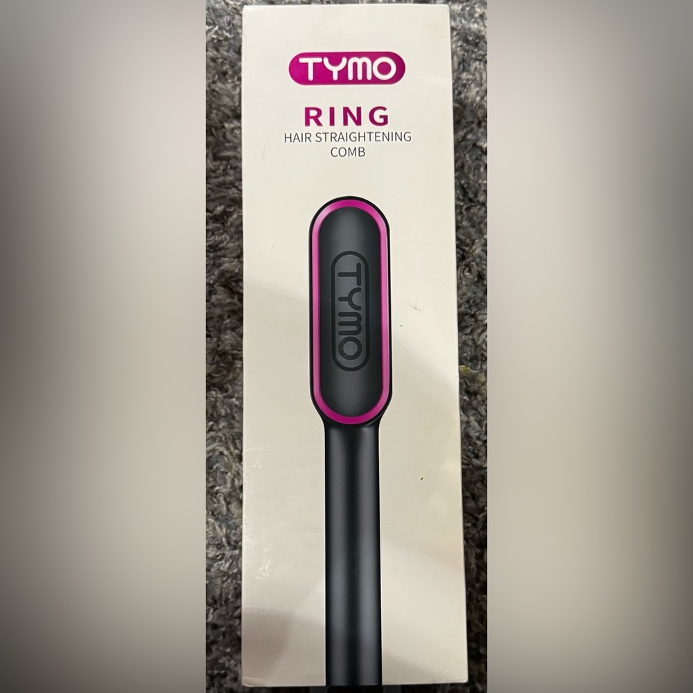 TYMO Ring Hair Straightening Brush Comb - Black 1 1/2”